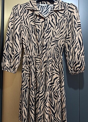 Leopar desenli kısa elbise 