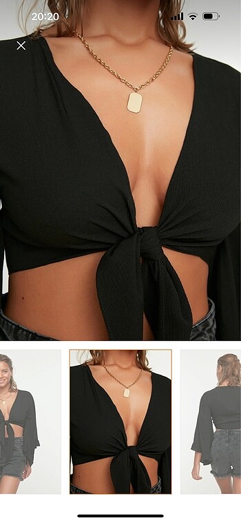 Trendyol & Milla Siyah crop plaj bluz