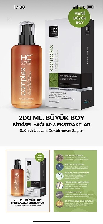 2 adet saç bakım yağı