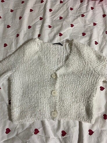 Peluş Crop hırka