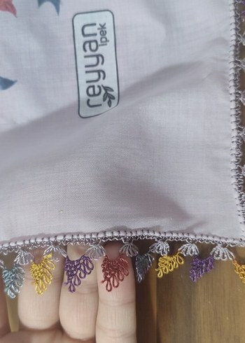 Renkli iğne oyası tülbent - Görsel 3