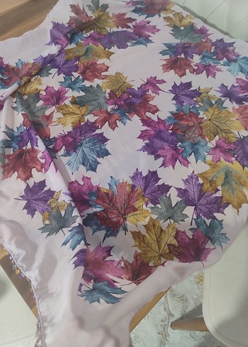 Renkli iğne oyası tülbent - Görsel 2