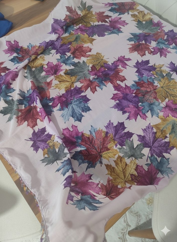 Renkli iğne oyası tülbent - Görsel 4