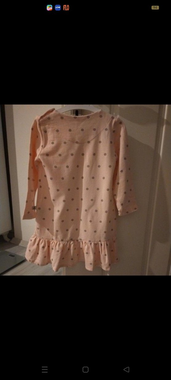 Pembe Puantiyeli Kız Çocuk elbise - Görsel 3