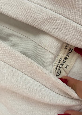 l Beden Beyaz Kapüşonlu Sweatshirt