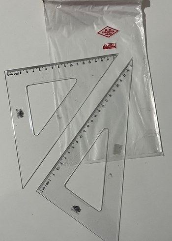 Şeffaf 2'li 45° ve 60° Açı Ölçer Seti - Görsel 2