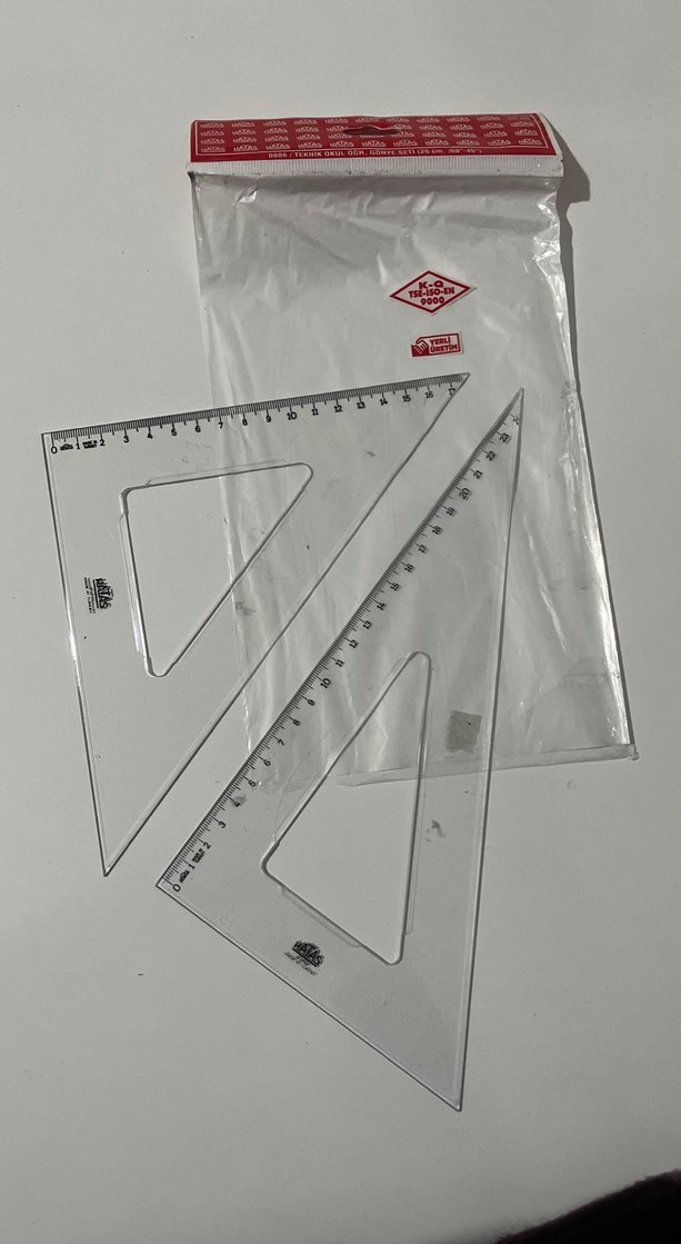 Şeffaf 2'li 45° ve 60° Açı Ölçer Seti - Görsel 3