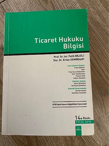 Ticaret hukuku ve bilgisi