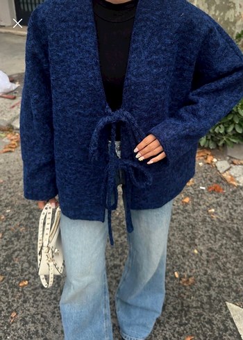 Kadın lacivert Salaş ceket - Görsel 3