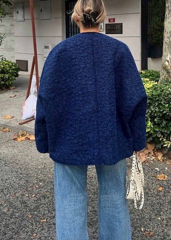 Kadın lacivert Salaş ceket - Görsel 4