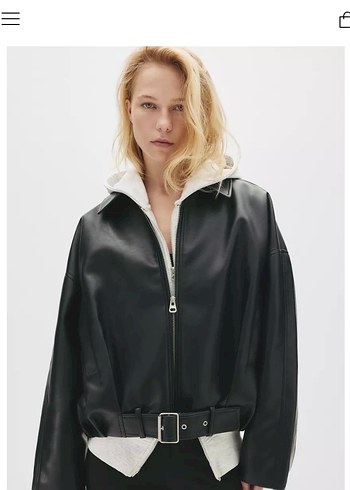 Siyah Kemerli Deri Kadın Ceket - Görsel 3