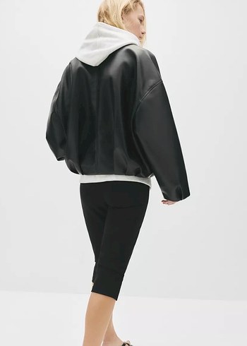 Siyah Kemerli Deri Kadın Ceket - Görsel 4