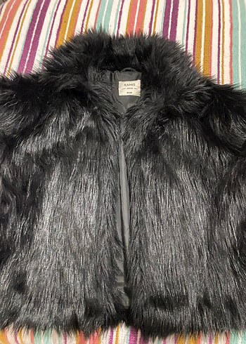 Siyah Suni Kürk Midi Mont - Görsel 4