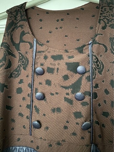 Kahverengi Bayan Hamilelik Elbise - Görsel 7