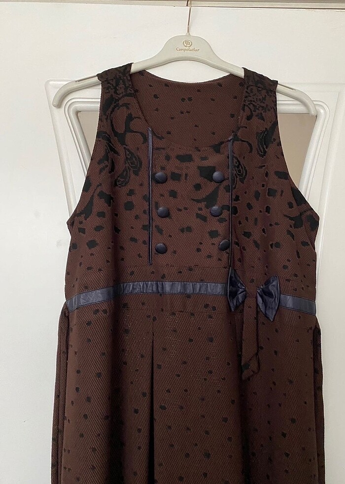 Kahverengi Bayan Hamilelik Elbise - Görsel 4