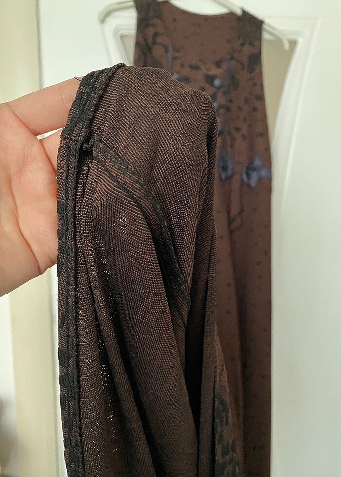 Kahverengi Bayan Hamilelik Elbise - Görsel 5