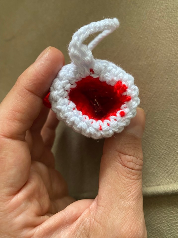 Elişi  Kırmızı Minik eldiven. Çanta maskotu - Görsel 3