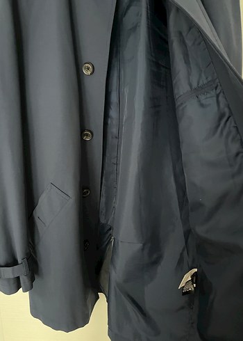 Erkek Lacivert Trençkot - Görsel 3