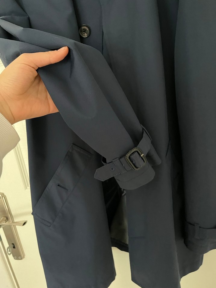 Erkek Lacivert Trençkot - Görsel 4