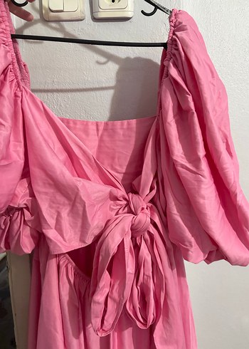 Pembe Uzun Kollu Bohem Elbise - Görsel 4