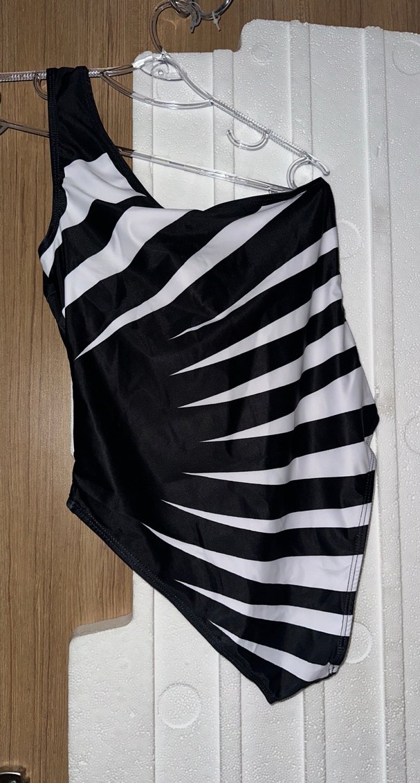 Zebra Desenli Drapeli Kadın Mayo - Görsel 3