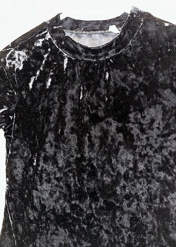 Kızlar için Siyah Kısa Kollu Gömlek - Görsel 2