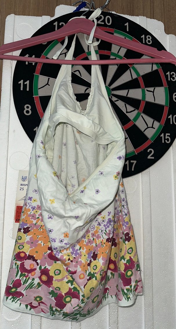 Çiçek Desenli Askılı Kız Gömlek - Görsel 3