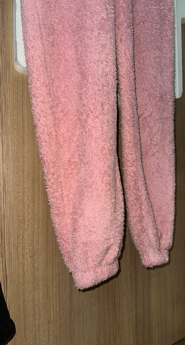 Pembe Midi Kadın Kapüşonlu Salaş tulum - Görsel 2