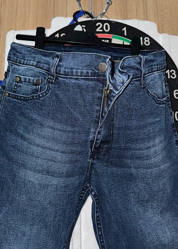 Erkek Mavi Denim Midi Boy Kot Pantolon - Görsel 2