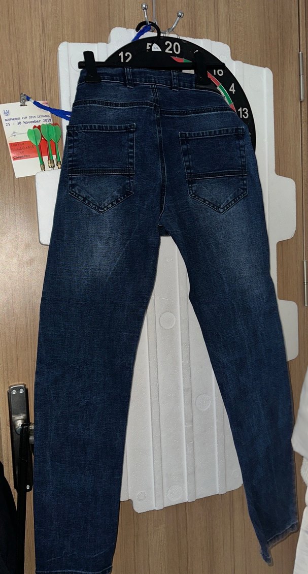 Erkek Mavi Denim Midi Boy Kot Pantolon - Görsel 3