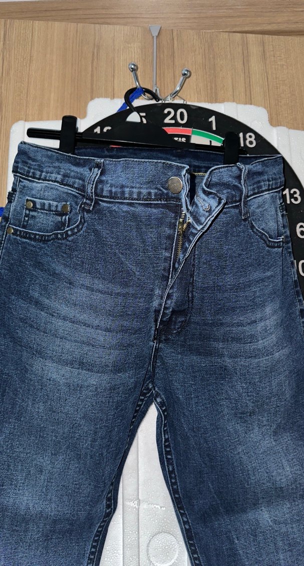 Erkek Mavi Denim Midi Boy Kot Pantolon - Görsel 2