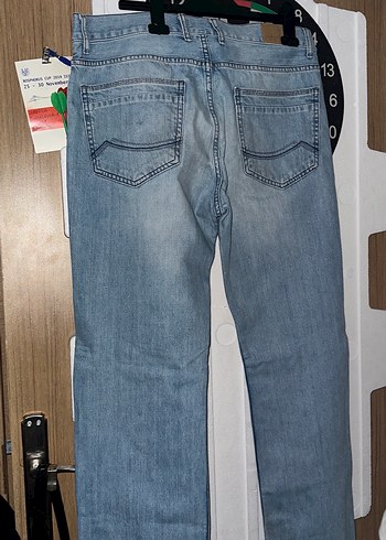 Mavi Bol Kesim Midi Boy Kadın Kot Pantolon - Görsel 3