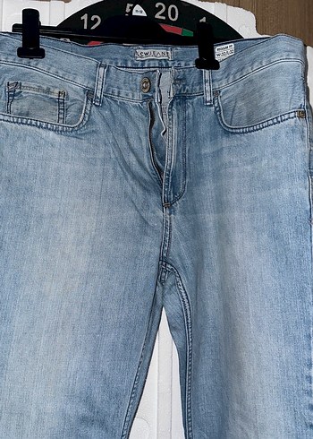 Mavi Bol Kesim Midi Boy Kadın Kot Pantolon - Görsel 2