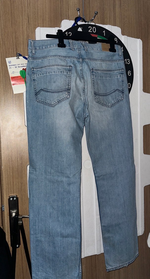 Mavi Bol Kesim Midi Boy Kadın Kot Pantolon - Görsel 3