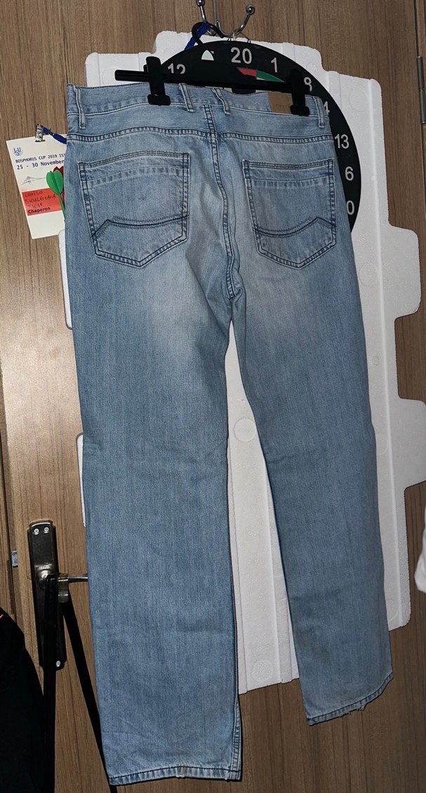 Mavi Bol Kesim Midi Boy Kadın Kot Pantolon - Görsel 4