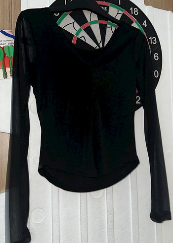 Siyah Baskılı Uzun Kollu Boğazlı Bluz - Görsel 3