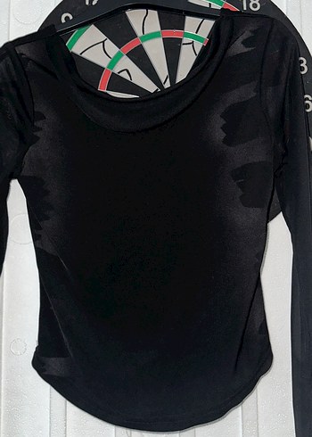 Siyah Baskılı Uzun Kollu Boğazlı Bluz - Görsel 2