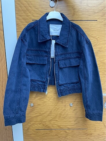 Bershka Crop Kot Ceket Etiketli