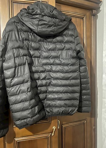 Dik Yakalı Siyah Deri Fermuarlı Erkek Ceket - Görsel 2