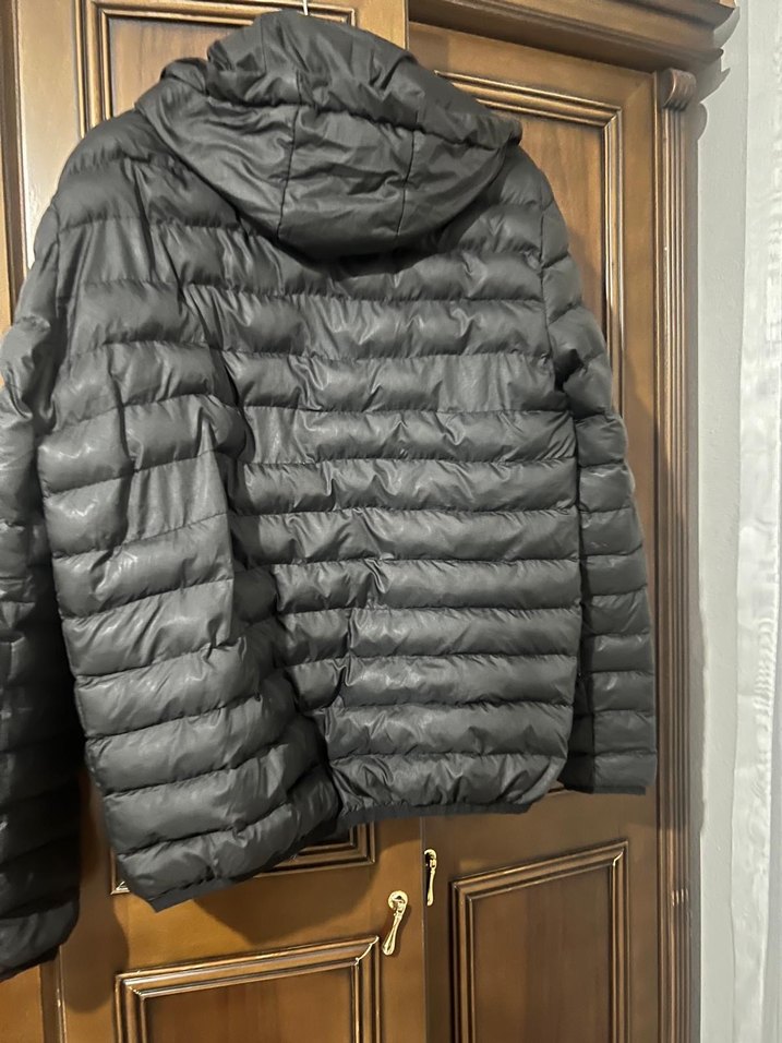 Dik Yakalı Siyah Deri Fermuarlı Erkek Ceket - Görsel 2