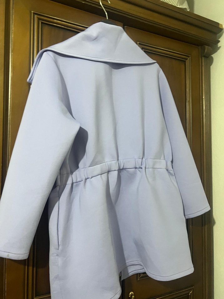 Nakışlı Mor Mini Kadın Kaban - Görsel 3