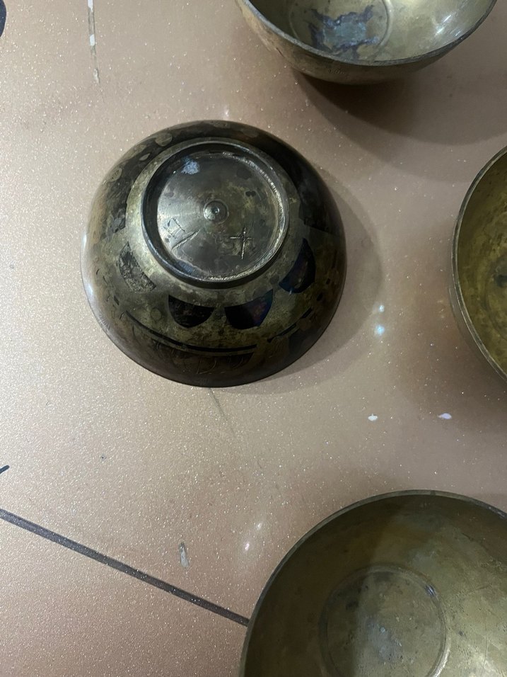 Koyu Altın Renkli Metal Kase Seti - Görsel 4