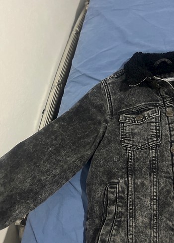 Düğmeli Gri Kadın Denim Ceket - Görsel 2