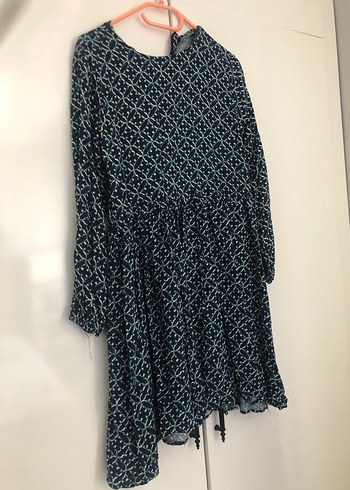 Bohem Mavi Bağlamalı Tunik