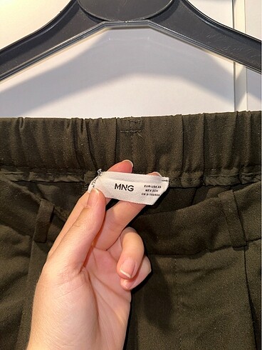 xs Beden haki Renk Mango Haki Havuç Kesim Kumaş Pantolon