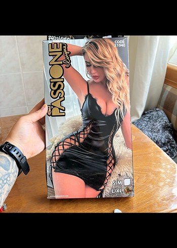 Siyah Gotik Mini Fitted Kadın Gecelik
