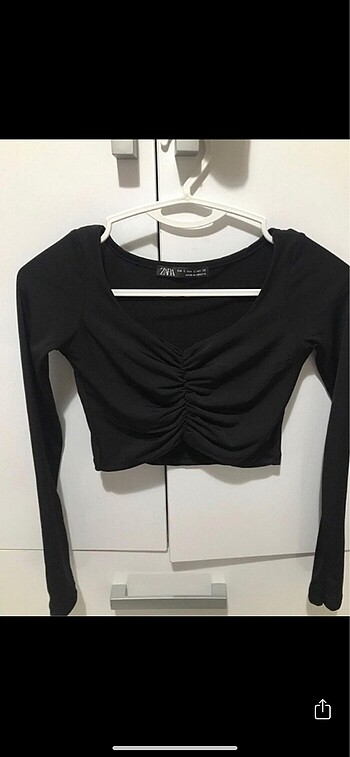 Zara büzgülü crop top