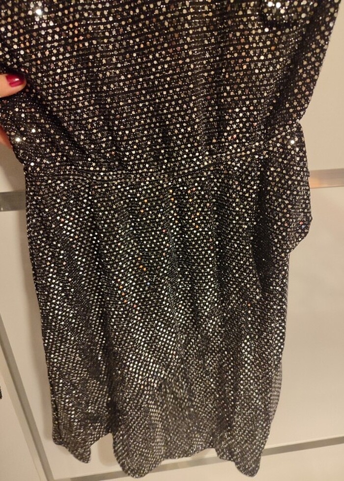 L beden tek kol elbise - Görsel 2