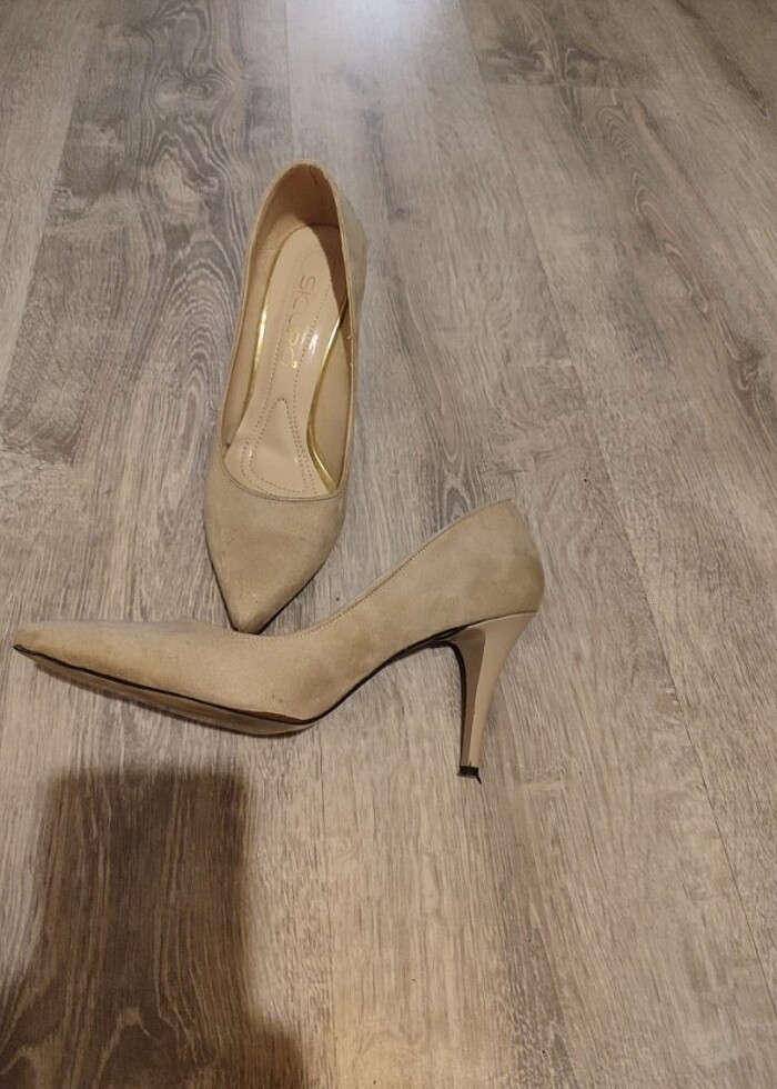 39 numara bej stiletto - Görsel 4