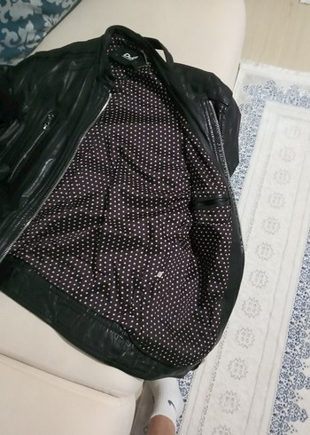s/m Beden Siyah Deri Biker Ceket